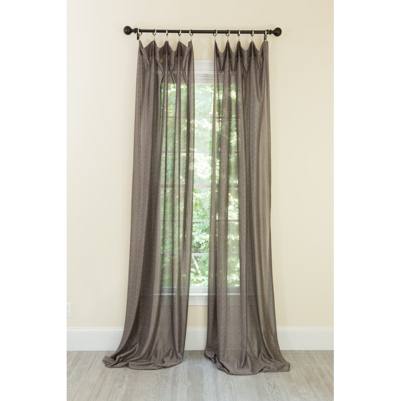 Etherton Semi Sheer Curtain Single Panel, 52" W x 96" L, Violet