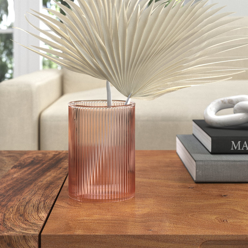Brigida Handmade Glass Table Vase, 5.5" H x 4" W x 4" D