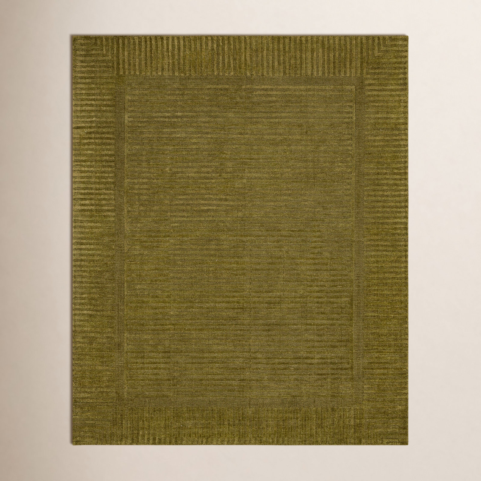 Terra Firma Striped Rug, Rectangle 5' x 8', Moss 