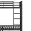 Lit superposé pour adolescents avec tablettes de rangement, tiroirs et panneau perforé, noir-725803492