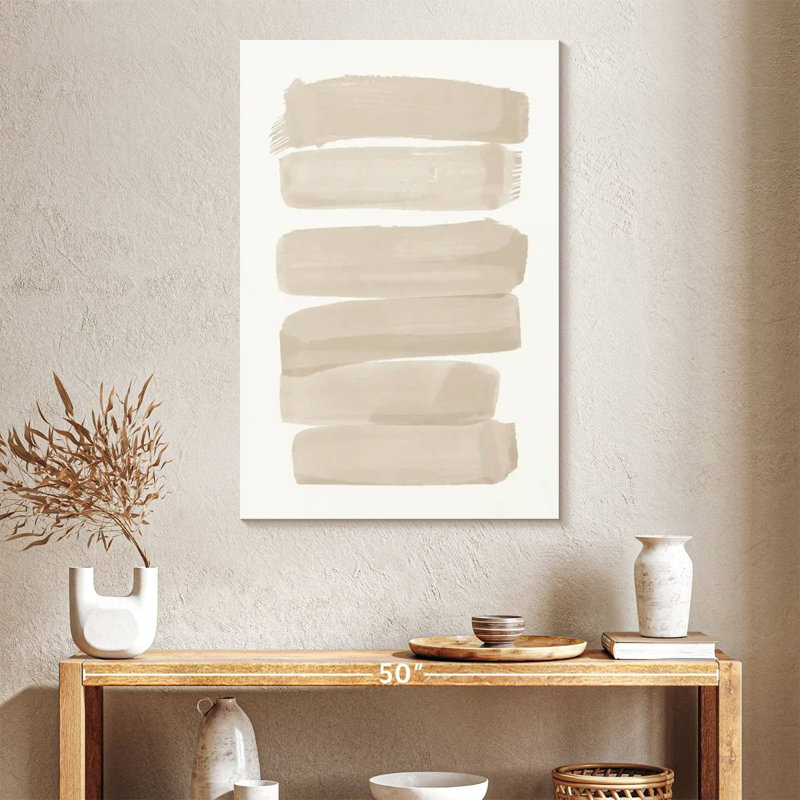 Soft Neutral Brushstrokes I, 39" H x 26" W