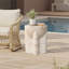 Table d'appoint d'extérieur beige 18,3 po, table d'appoint en faux travertin-861926252-861926253