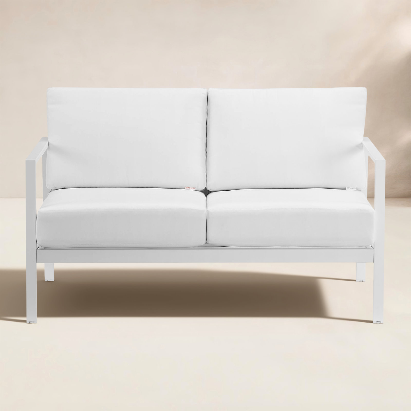 Armando 51" Sunbrella® Patio Loveseat, White Sunbrella®, White