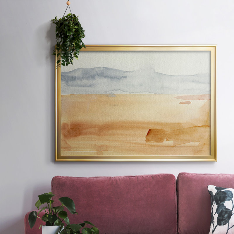 Toile tendue avec cadre Ash Blue Horizon II, H 26 po x l 38 po x P 1,5 po, Or