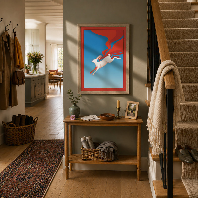 Dive into Blue Modern - Framed Print, A3 - 42.0 x 29.7 cm, Oak