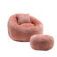 Fauteuil à billes rose de loisirs simple, coussin de haute qualité, tissu indépendant et chenille, mousse à mémoire de forme véritable, sac rond facile à installer sans assemblage