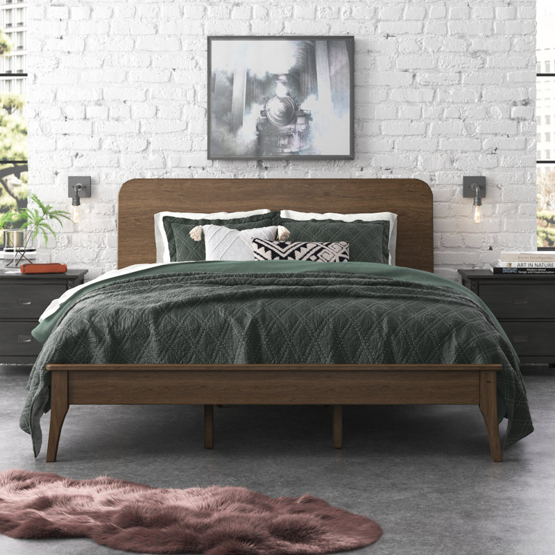 Olympia Platform Bed, Queen, Walnut