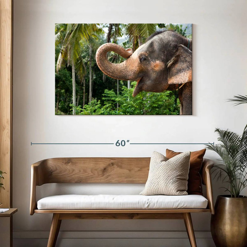 Brampt Smiling Asian Elephant, 30" H x 45" W