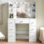 Grand ensemble de coiffeuse avec bureau de maquillage avec miroir à DEL et 7 tiroirs pour femmes, 3 modes d'éclairage, blanc