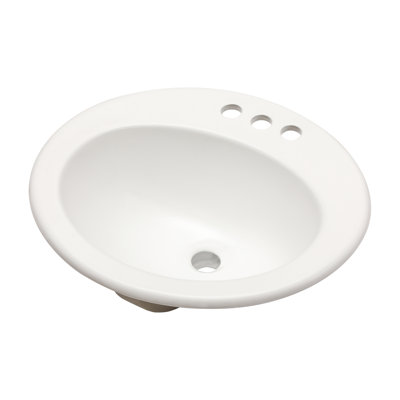 Lavabo de salle de bain encastré en céramique blanc ovale 20 po x 18 po - Moderne, élégant, teinté - pour divers environnements 20 po x 18 po élégant, résistant aux taches