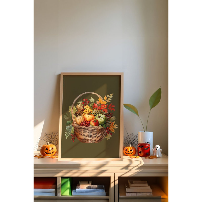 «Spooky Halloween», peinture décorative encadrée de 13,0 po x 19,0 po | Cadre 100% bois massif (épaisseur: 0,8 pouce) et art 100% bois aggloméré (épaisseur: 0,1 pouce) | Impression numérique, pour la décoration festive et les célébrations saisonnières