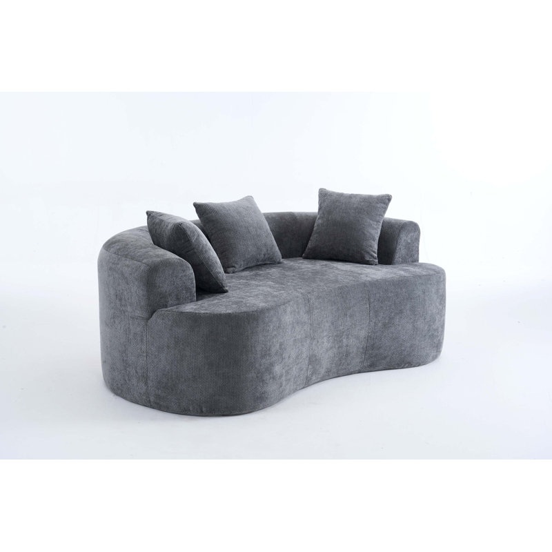 Canapé modulaire Crescent sans assemblage et confort profond, Gris