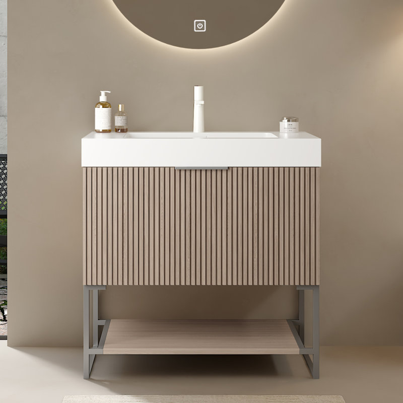Ensemble de meuble-lavabo simple à rayures 30 po Krumm