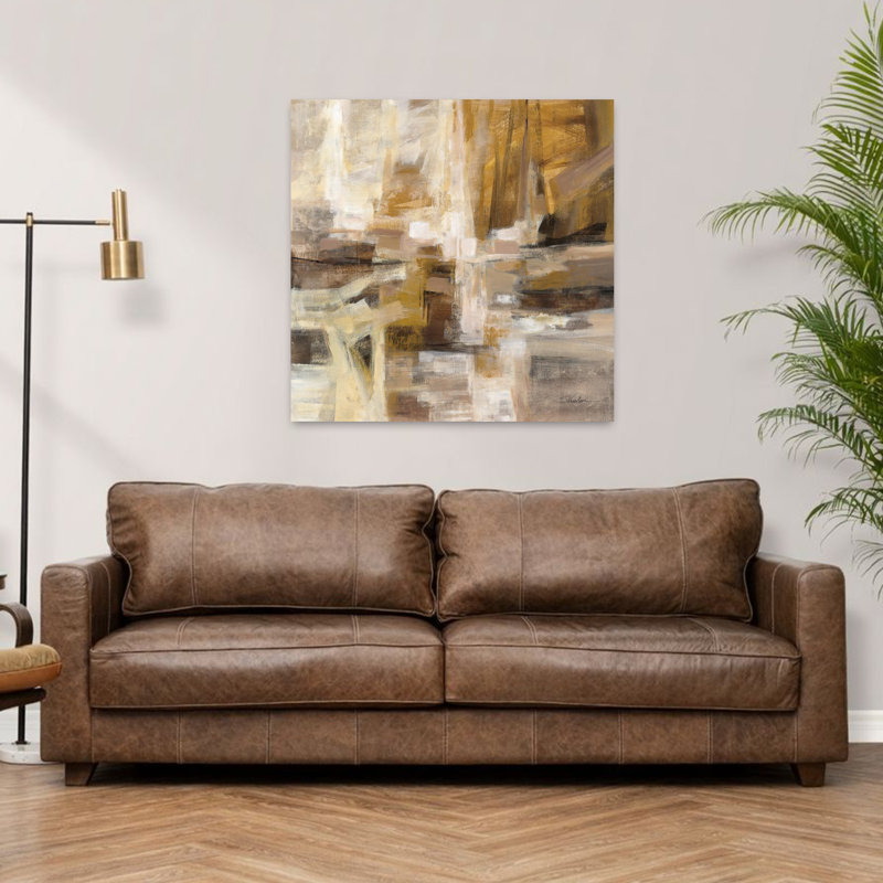 Ensoleillé contemporain avec art abstrait noir, H 36 po x l 36 po