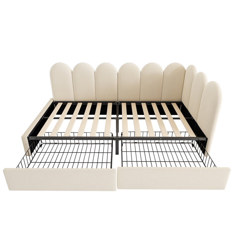 Daybed With 2 Storage Drawers, Single (3'), Beige