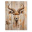 Antilope d'Afrique, cornes en spirale II - impression moderne en bois brun sur bois de pin naturel-659856426