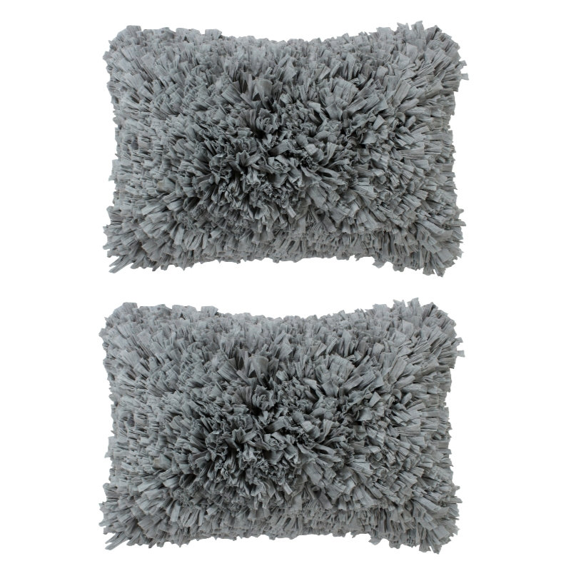 Cotton Throw Pillow, Gray