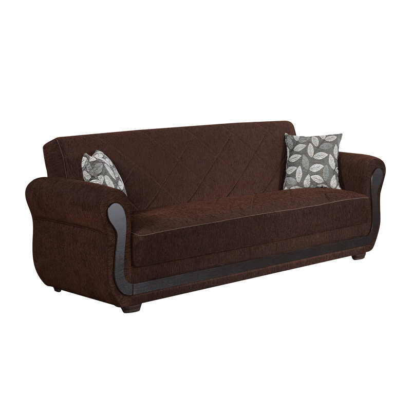 Zaylee Upholstered 91'' Sleeper Sofa, Brown