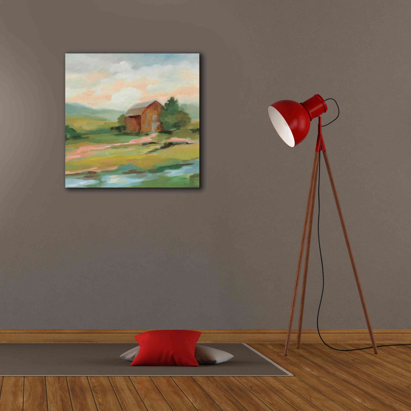 «Springtime Farm Pastel» par Silvia Vassileva, art mural sur toile, H 26 po x l 26 po x P 1,5 po