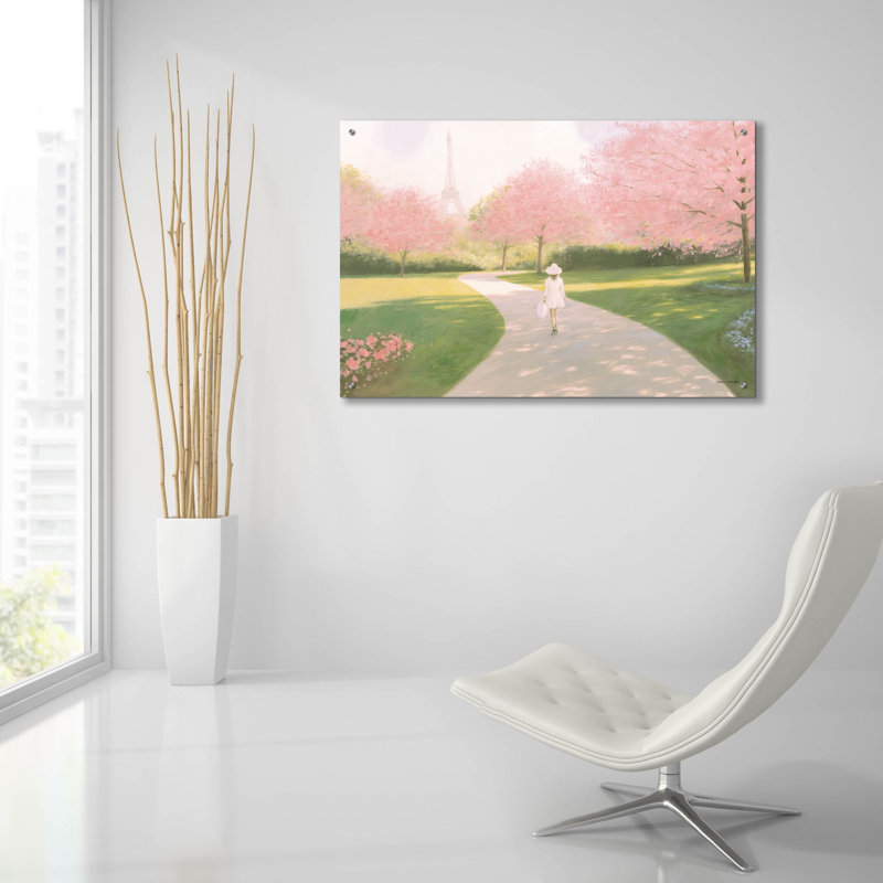 «Printemps A Paris 2» par Marco Fabiano, art mural en verre acrylique, H 24 po x l 36 po x P 0,2 po