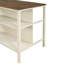 Îlot de cuisine 45 po en bois massif avec table de préparation en bois d'hévéa et 2 tablettes ouvertes pour petits espaces