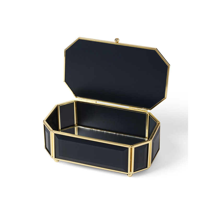 "I Treasure You" Green Jewelry Box, Black