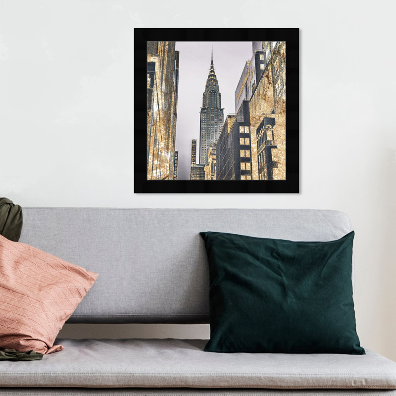 «The City New York Skyscraper Modern», cadre photo, H 12 po x l 12 po x P 0,75 po, Papier avec cadre noir