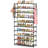 10 Tiers Shoe Rack 50 Pairs Large Capacity Tall Shoe Organizer Sturdy Shoe Storage With Two Hooks Space Saving Metal Wide Shoe Rack For Closet, Entryway, Bedroom, Black-129171017