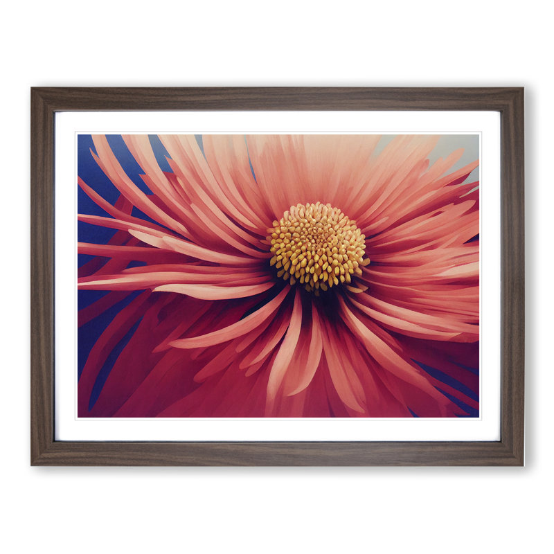 Chrysanthemum Flower Vol.1 - Framed Print, 46cm H x 64cm W x 2cm D, Walnut Framed