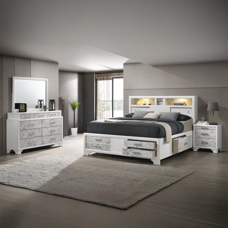 Ensemble de chambre à coucher 4 pièces Soul Modern, Très grand