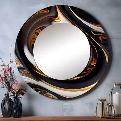 Liquid Stained Glass VI - Modern Round Mirror Wall Decor_MTMIR57961