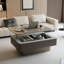 Table basse cannelée à plateau relevable avec rangement caché et mécanisme de fermeture en douceur en gris-1073779467