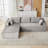 Boneless 2-Piece 110" L-Shape Corduroy Modular Sectional with 2 Pillows-559295007