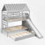 Lit superposé simple au-dessus de simple avec lit gigogne et escalier de rangement-1319071040