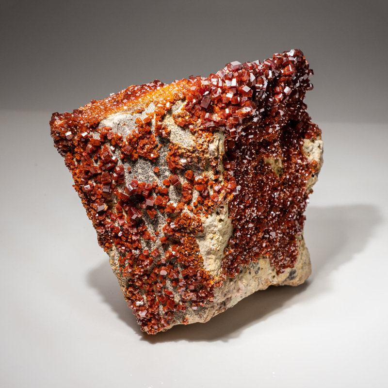 Vanadinite Crystal Cluster On Matrix from Mibladen, Atlas Mountains, Kh©Nifra Province, Morocco