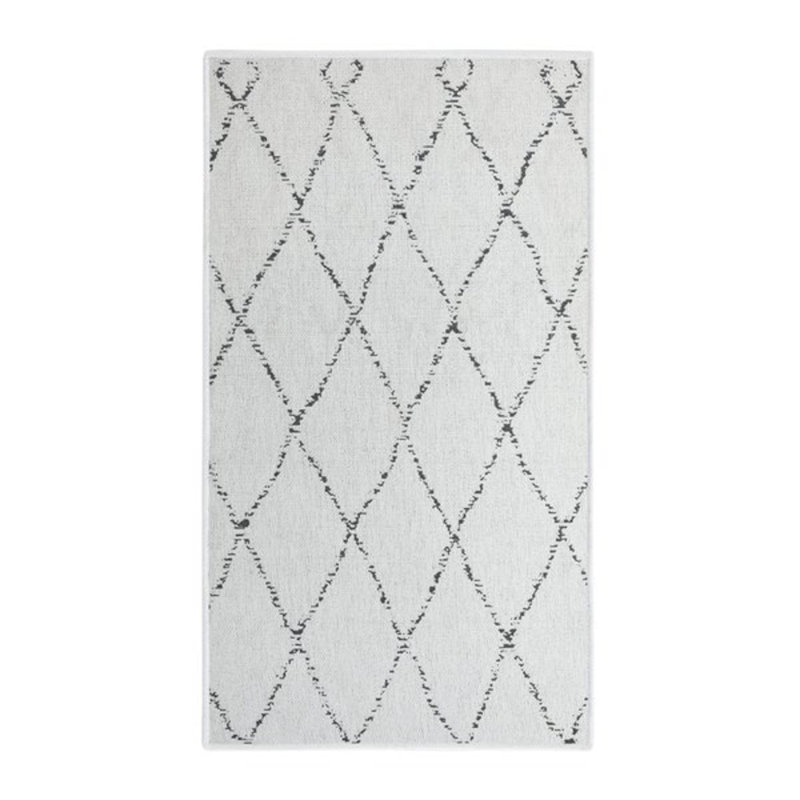 Tapis ivoire / noir en coton Becknell, Rectangle 2 pi x 4 pi