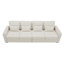 Canapé 4 places moderne en tissu de lin avec poches pour accoudoirs et 4 coussins-1515211030