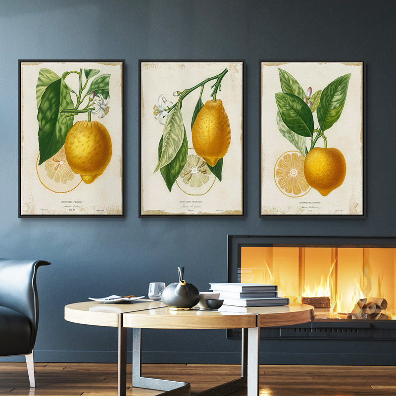 Citron français I 3 pièces, H 27 po x l 54 po, Noir