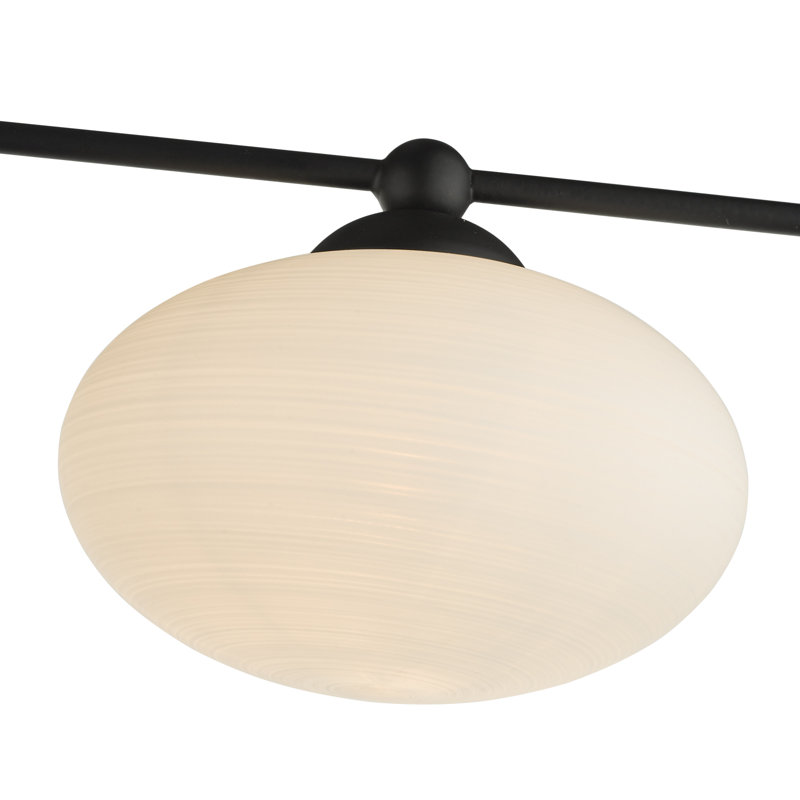 Kendra Glass Semi Flush Mount, Black