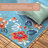 TOWN & COUNTRY EVERYDAY Hibiscus Bloom Border Modern Floral Outdoor Rug Light Blue/Red-97549308