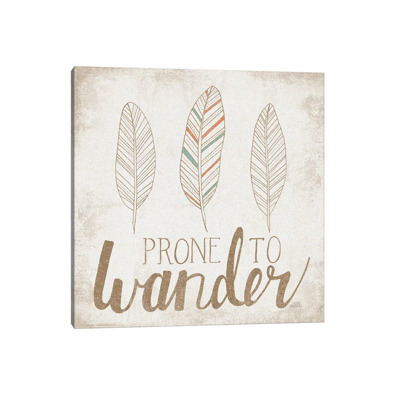 Prone To Wander, Beige by Laura Marshall - Wrapped Canvas Print, 45.72 cm H x 45.72 cm W x 1.91 cm D