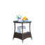 Table basse ronde pour l'extérieur avec 1 table basse en verre trempé transparent