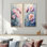 Frosty champ pivoines élégance I - Art mural floral, collection 2 panneaux