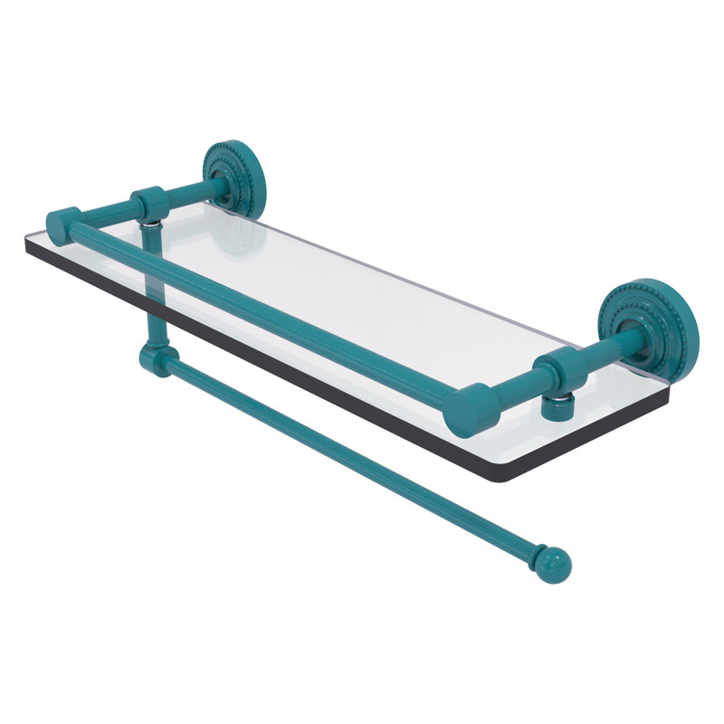 Tablette flottante Dottingham, H 5 po x l 16 po x P 5 po, Bleu sarcelle Glokzin