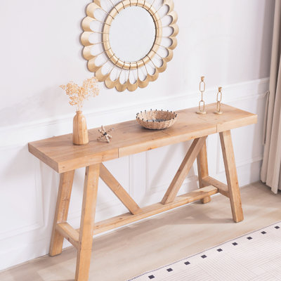 Farmhouse A- Frame Wood Console Table, 58.5"