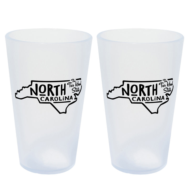 Silipint: Verres State Pint 16 oz: paquet de 2 - North Carolina - Gobelets en silicone
