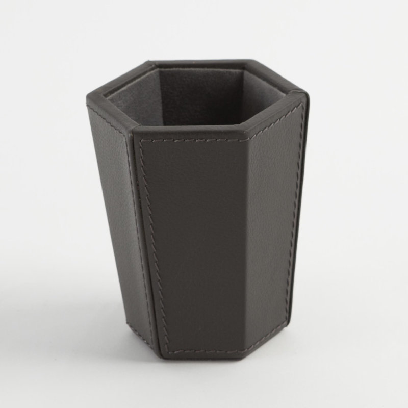 Tiffany Pencil Cup-Graphite Leather, Graphite
