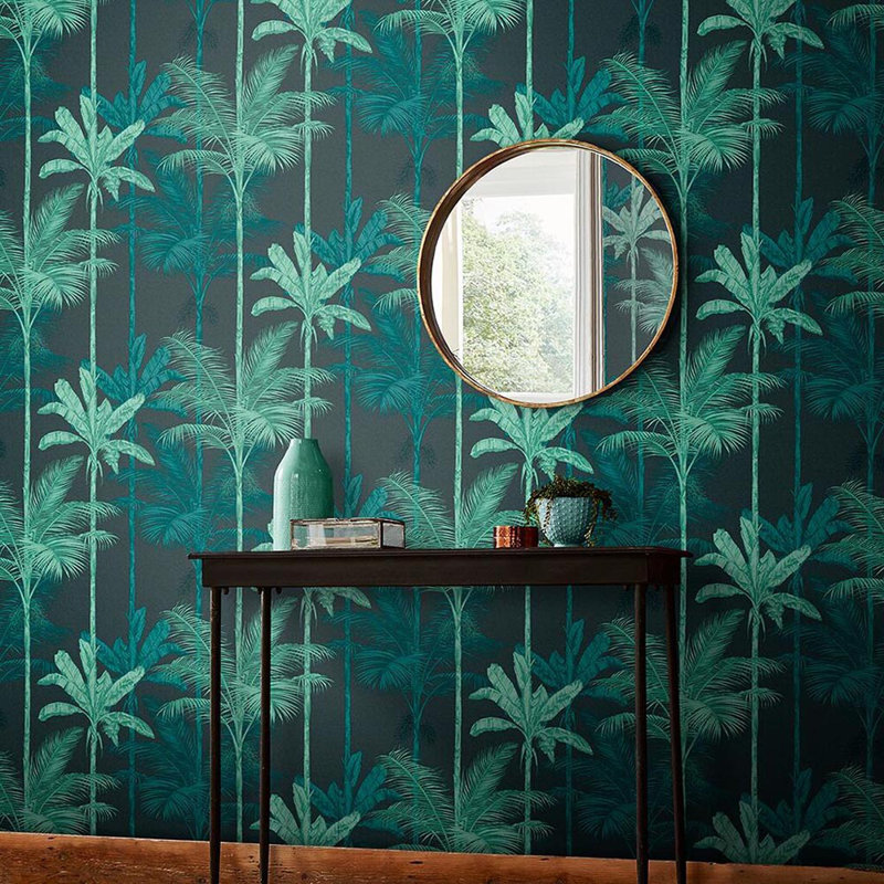 Jungle Cobalt Wallpaper, Black