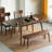 Walnut Colour Solid Round Corner Diagonal Leg Telescopic Table 1.2-1.6M, For 6-8 People To Meet Dining Table Wood (Walnut Colour)