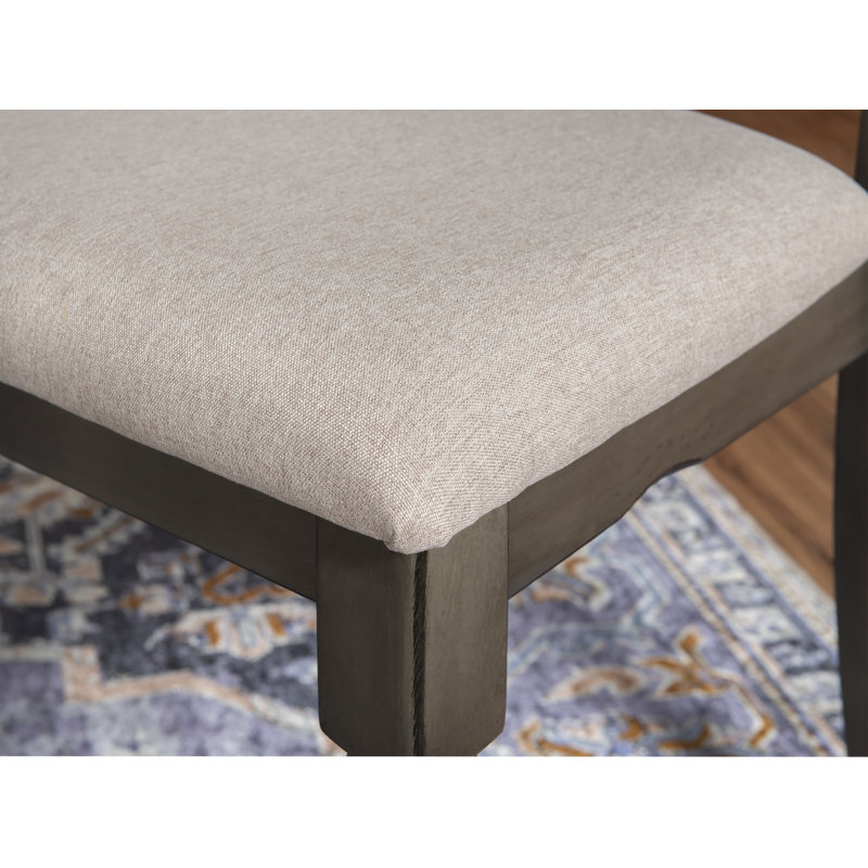 Elegant Gray Upholstered Side Chair with Turned Legs